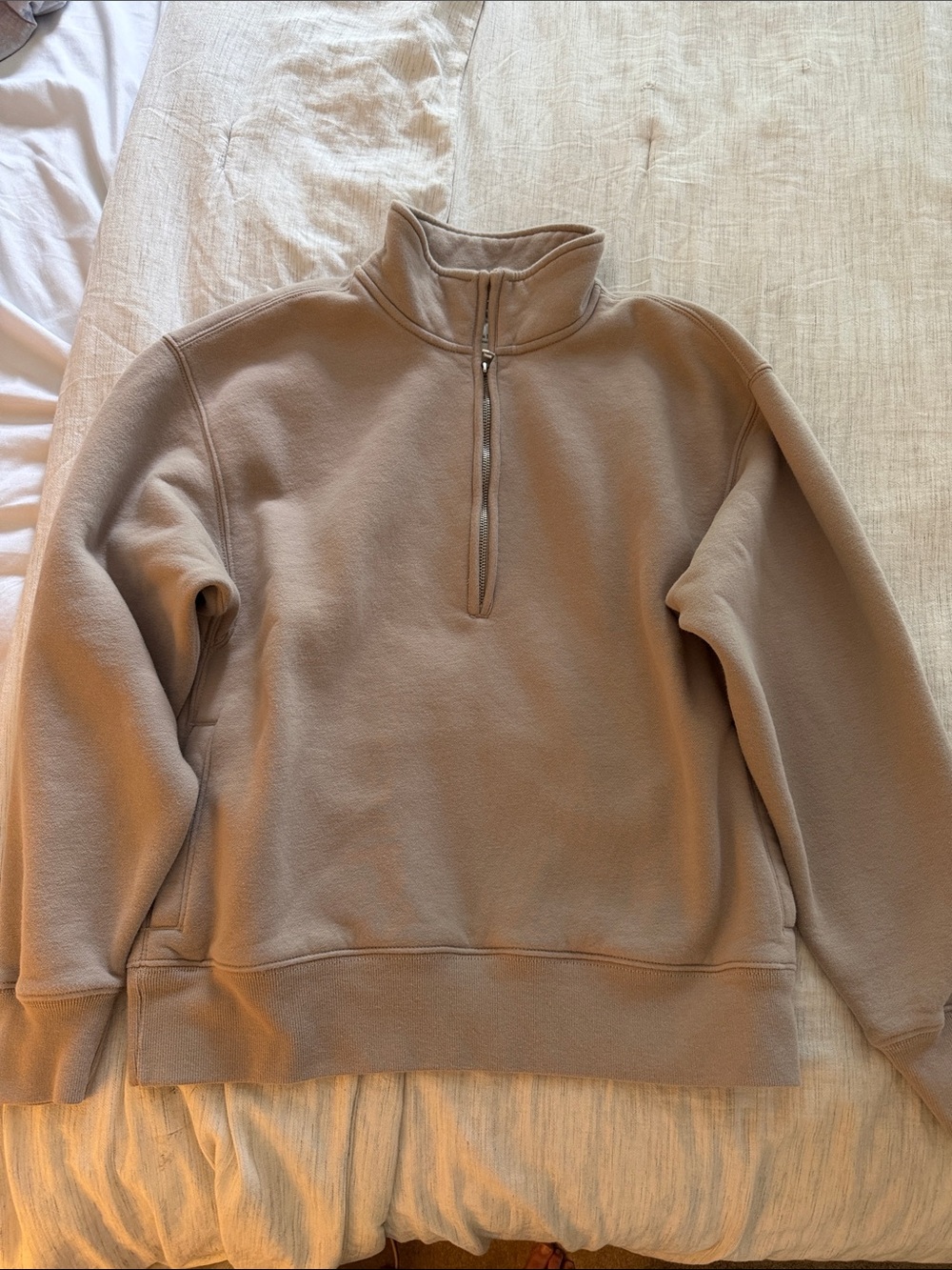 Abercrombie & Fitch Taupe Half-Zip Sweater